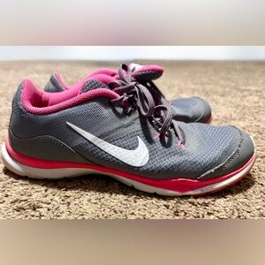 Nike Gray and Pink Sneakers with Breathable Mesh